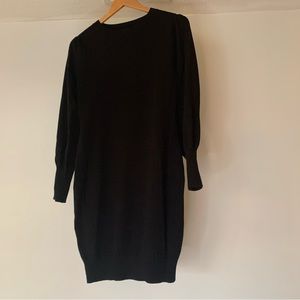 Lea and Viola puff sleeve sweater shift dress